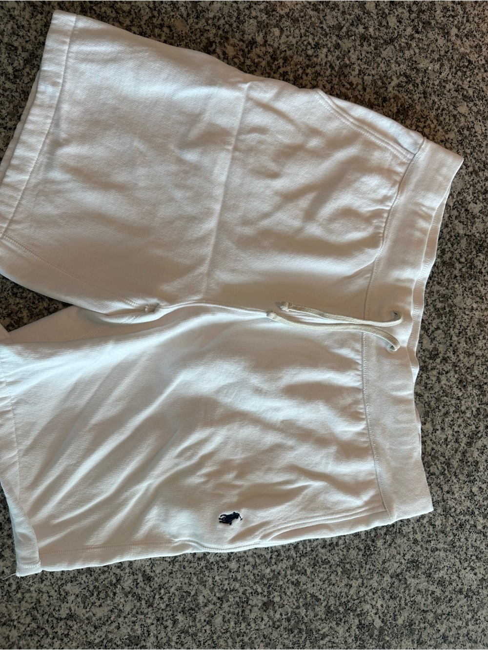 Ralph Lauren White Cotton Drawstring Athletic Shorts